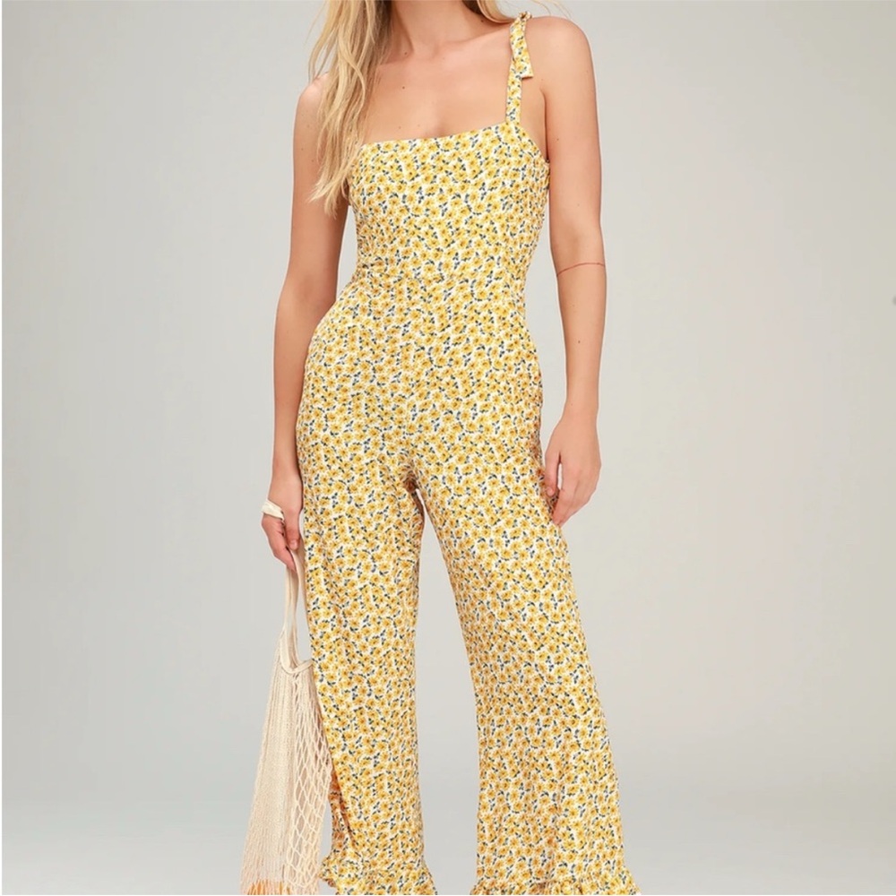 Faithfull the Brand Yellow Floral Jumpsuit
